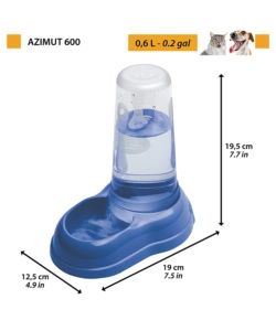 Distributore di cibo o acqua per cani e gatti 'azimut 600', blu- ferplast